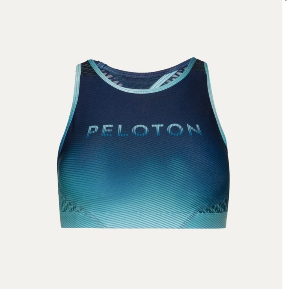 Peloton Stripe Fade HN Bra - WITH Brand (Blue)